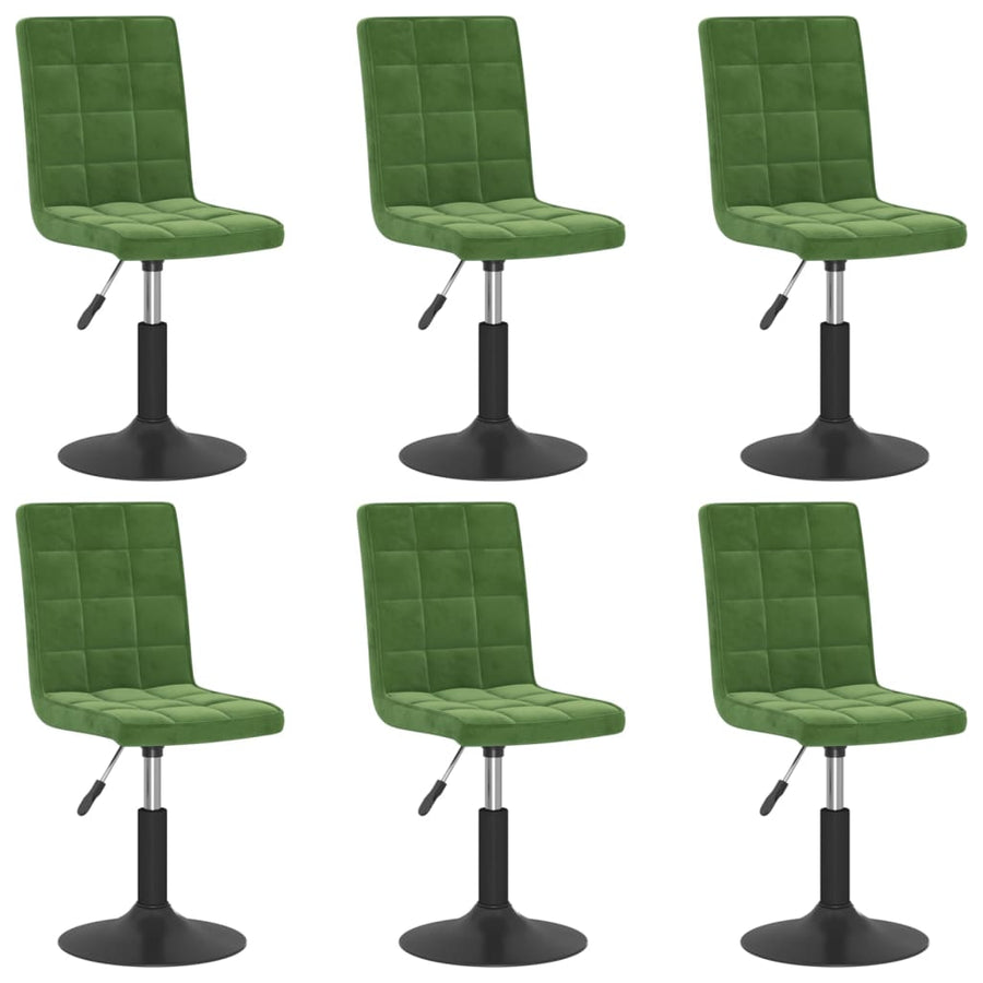 Eetkamerstoelen draaibaar 6 st fluweel donkergroen