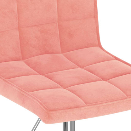 Eetkamerstoelen draaibaar 6 st fluweel roze