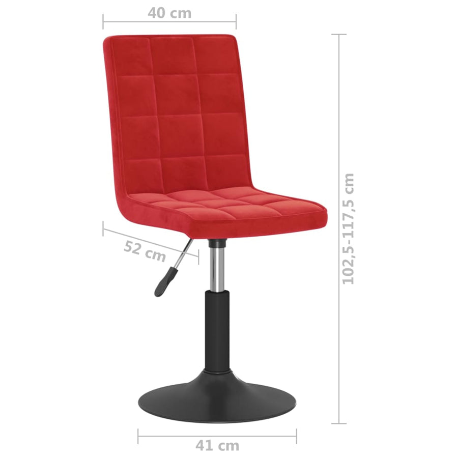 Eetkamerstoelen draaibaar 6 st fluweel wijnrood