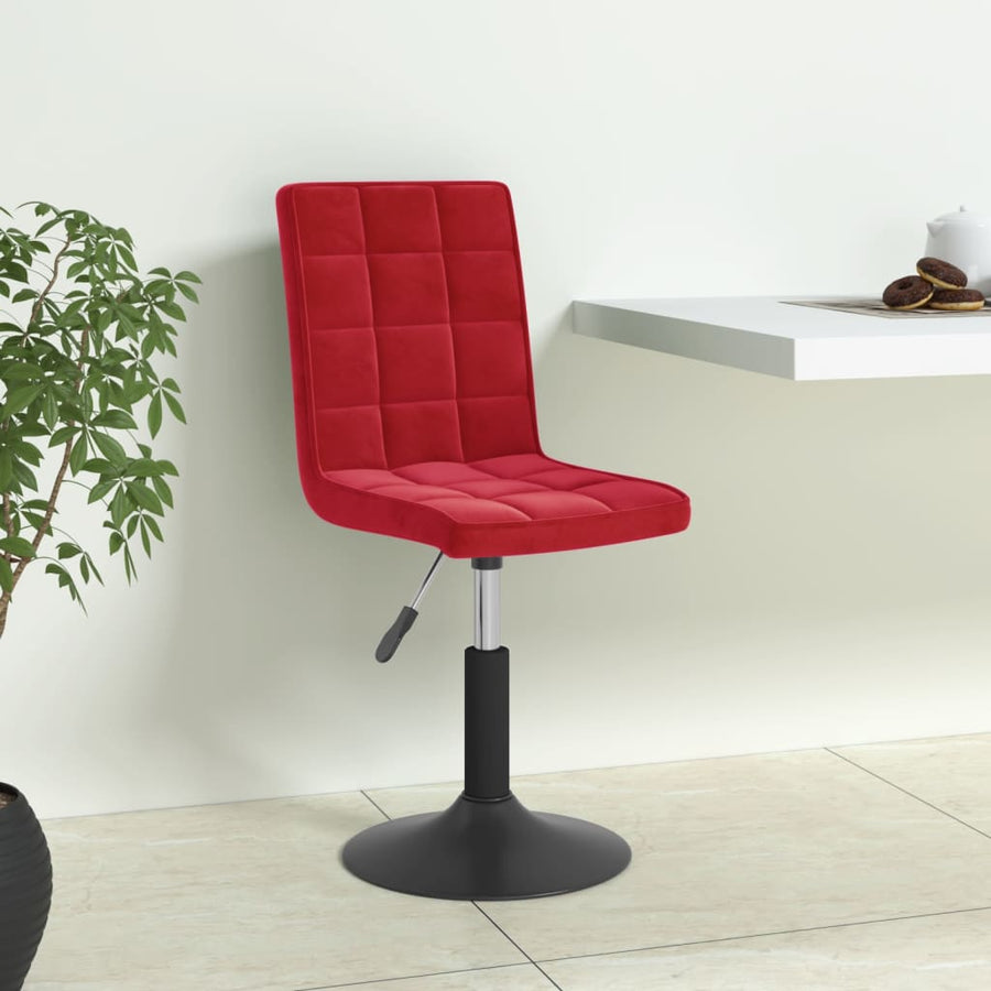 Eetkamerstoelen draaibaar 6 st fluweel wijnrood