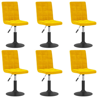 Eetkamerstoelen draaibaar 6 st fluweel mosterdgeel