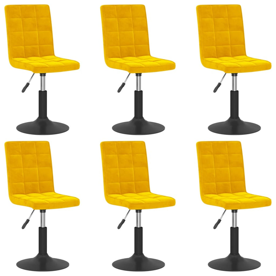 Eetkamerstoelen draaibaar 6 st fluweel mosterdgeel