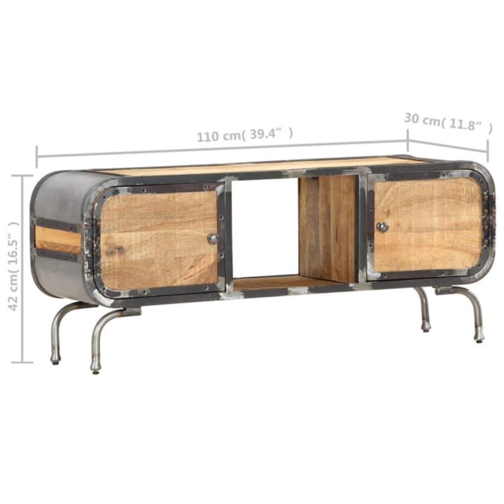 Tv-Meubel 110X30X42 Cm massief mangohout