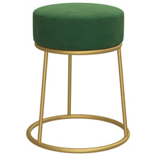 Hocker Rond Groen Mosterdgeel Fluweel