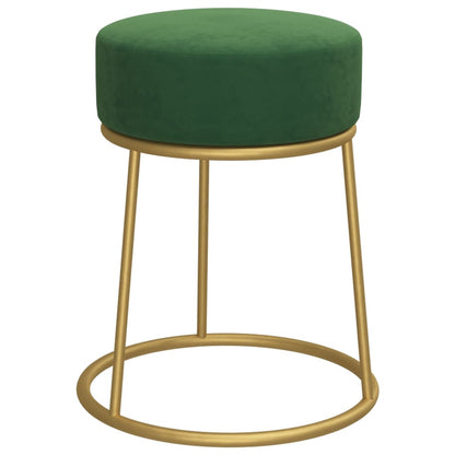 Hocker Rond Groen Mosterdgeel Fluweel