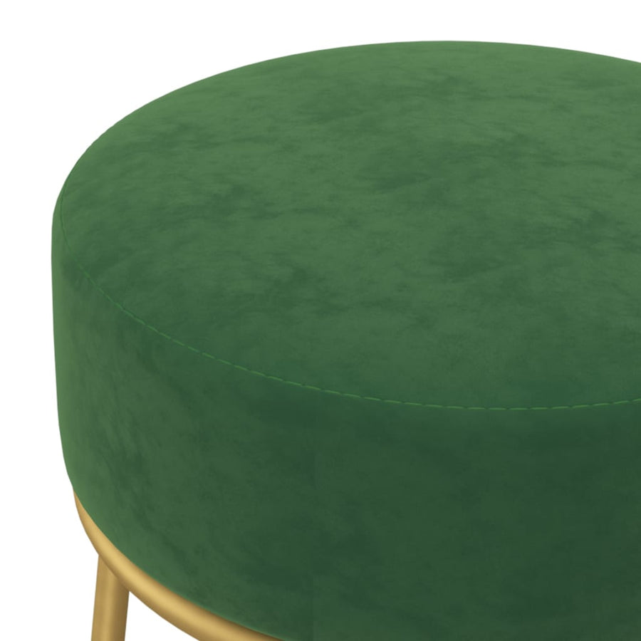 Hocker Rond Groen Mosterdgeel Fluweel