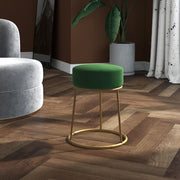 Hocker rond 30x38 cm groen fluweel