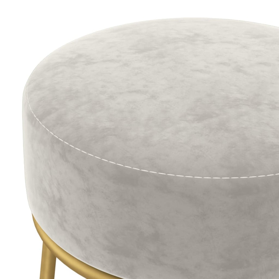 Hocker Rond Lichtgrijs Fluweel