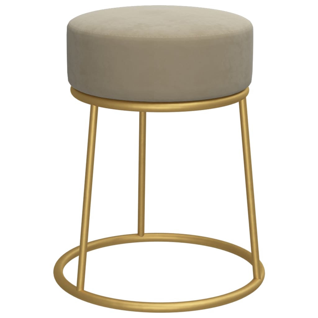 Hocker Rond Donkergrijs Fluweel