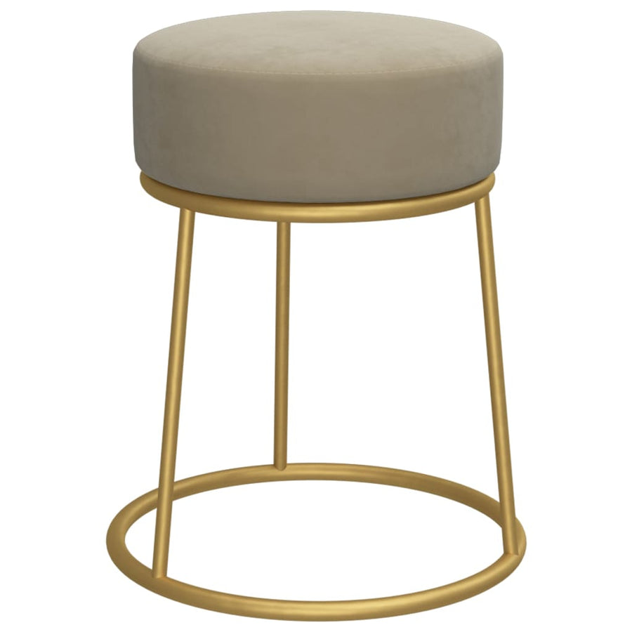Hocker Rond Donkergrijs Fluweel
