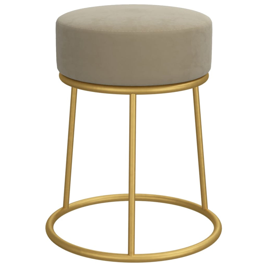 Hocker Rond Donkergrijs Fluweel