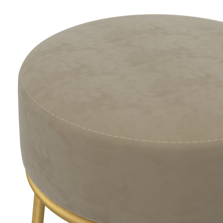 Hocker Rond Donkergrijs Fluweel