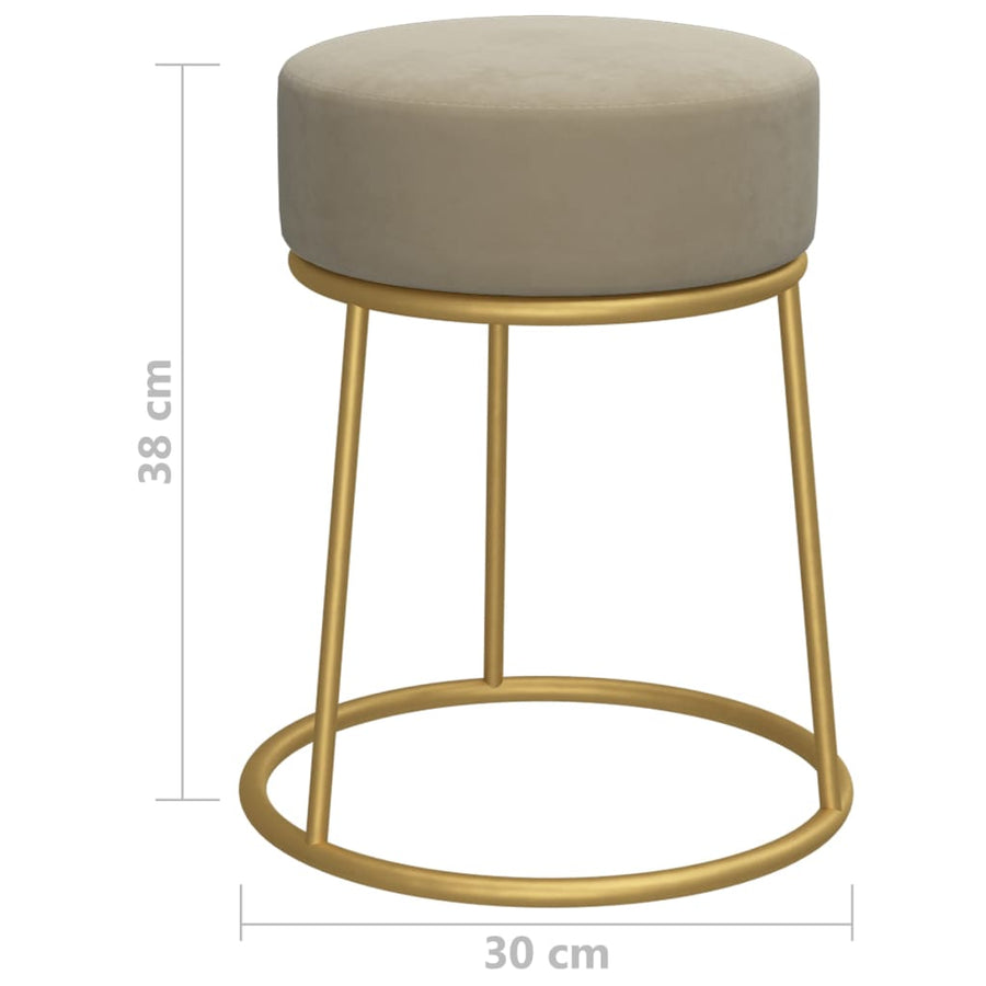 Hocker Rond Donkergrijs Fluweel