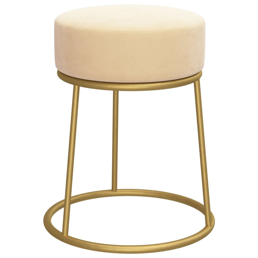 Hocker Rond Kleurig Abrikoos Fluweel