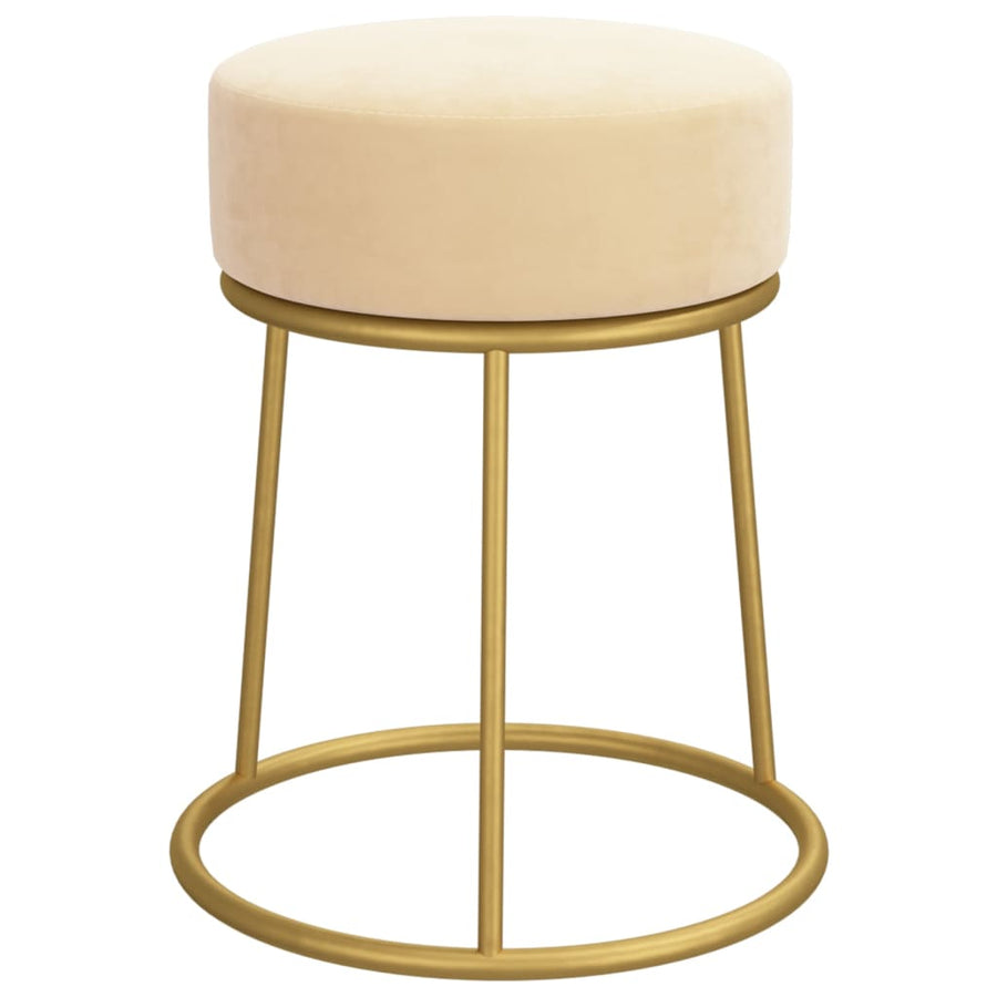 Hocker Rond Kleurig Abrikoos Fluweel