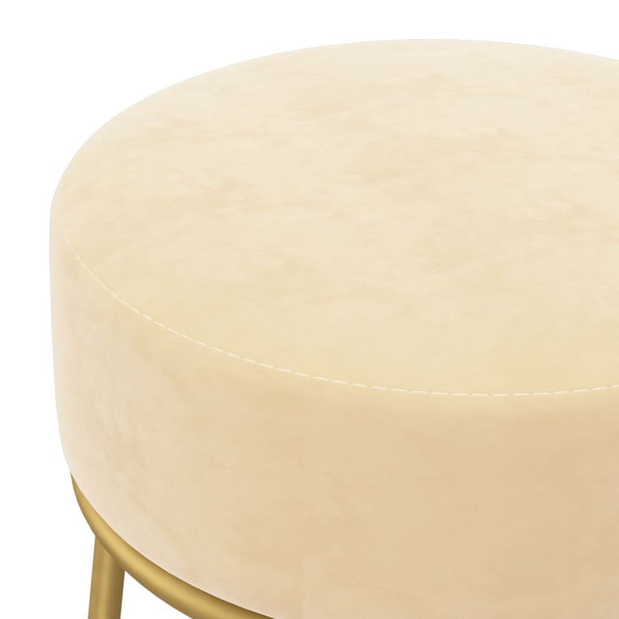 Hocker Rond Kleurig Abrikoos Fluweel