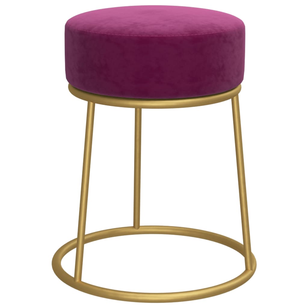Hocker Rond Paars Fluweel