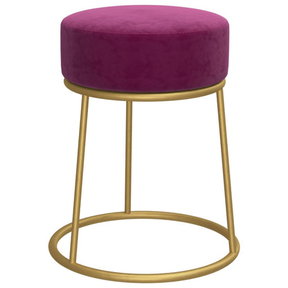 Hocker Rond Paars Fluweel