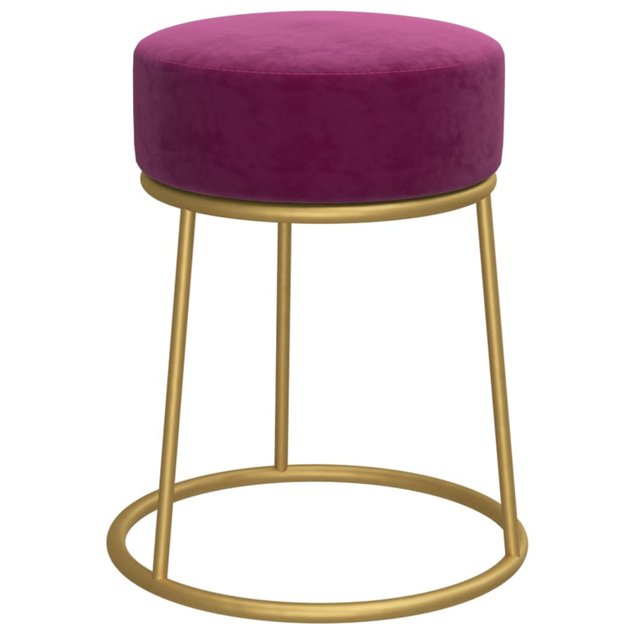 Hocker Rond Paars Fluweel