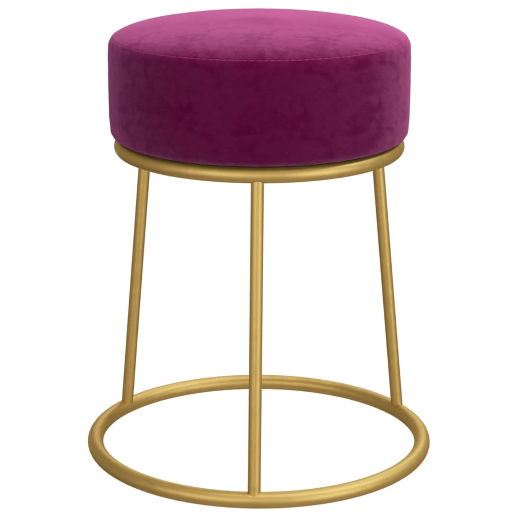 Hocker Rond Paars Fluweel