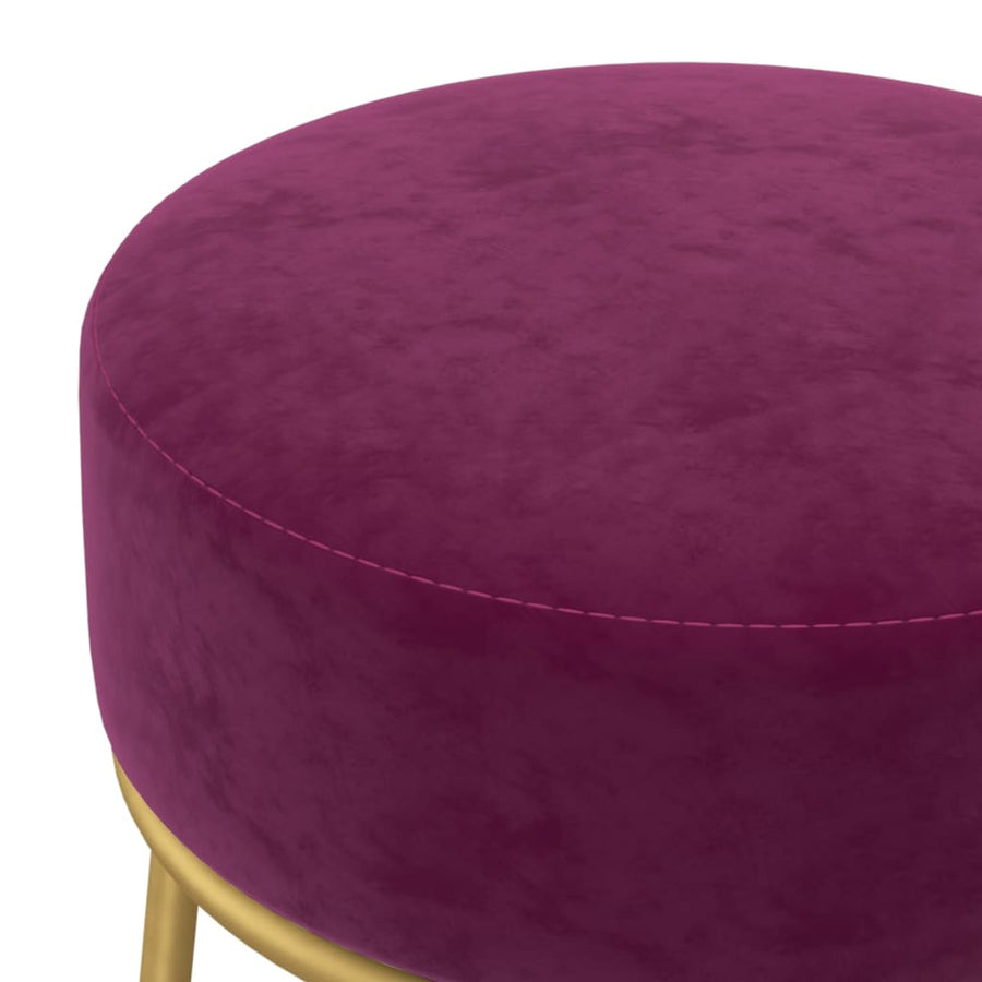 Hocker Rond Paars Fluweel