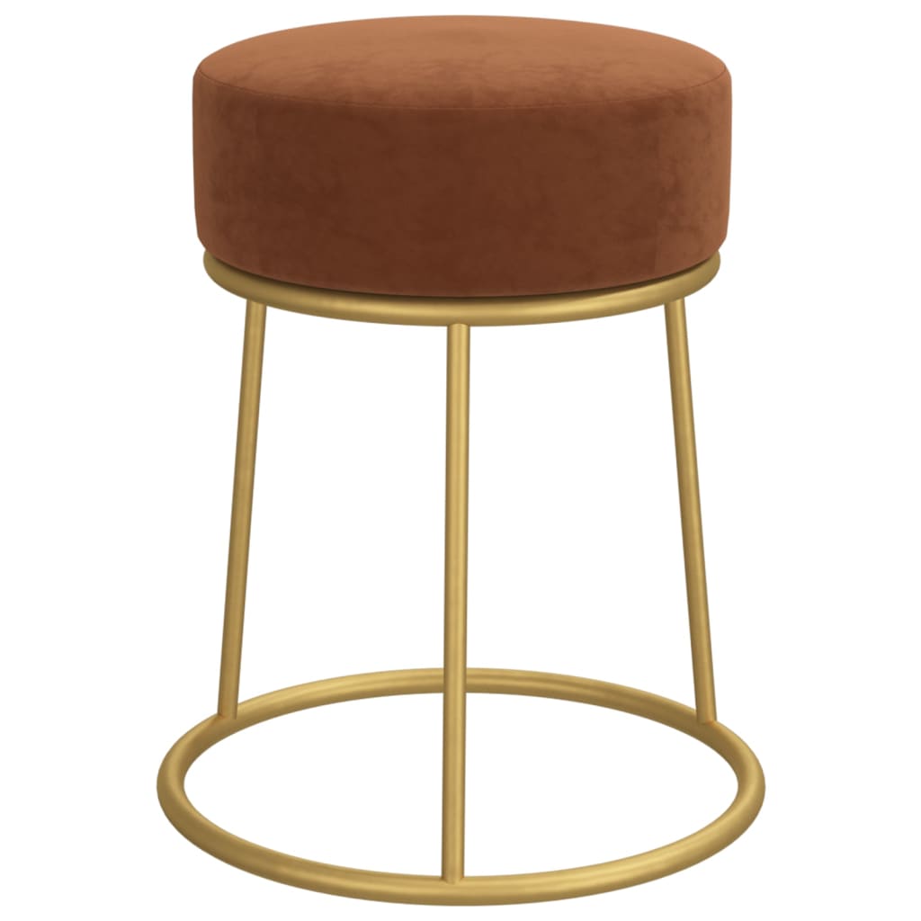 Hocker Rond Bruin Fluweel