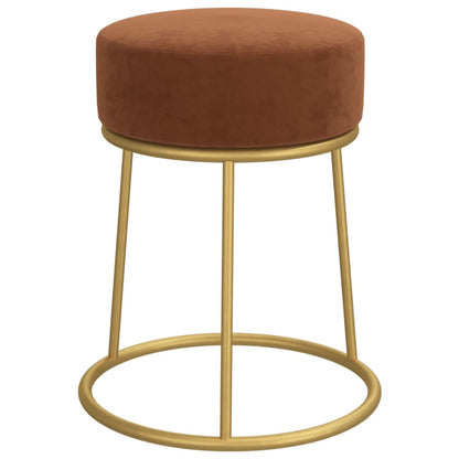 Hocker Rond Bruin Fluweel