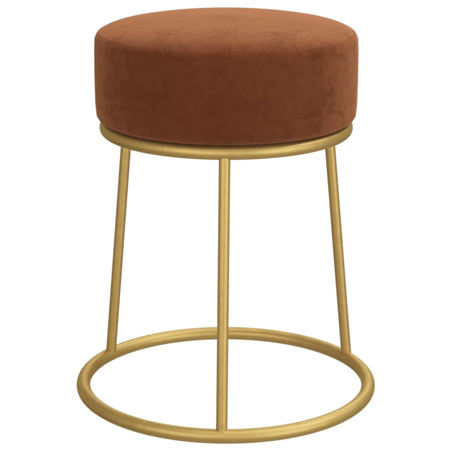 Hocker Rond Bruin Fluweel