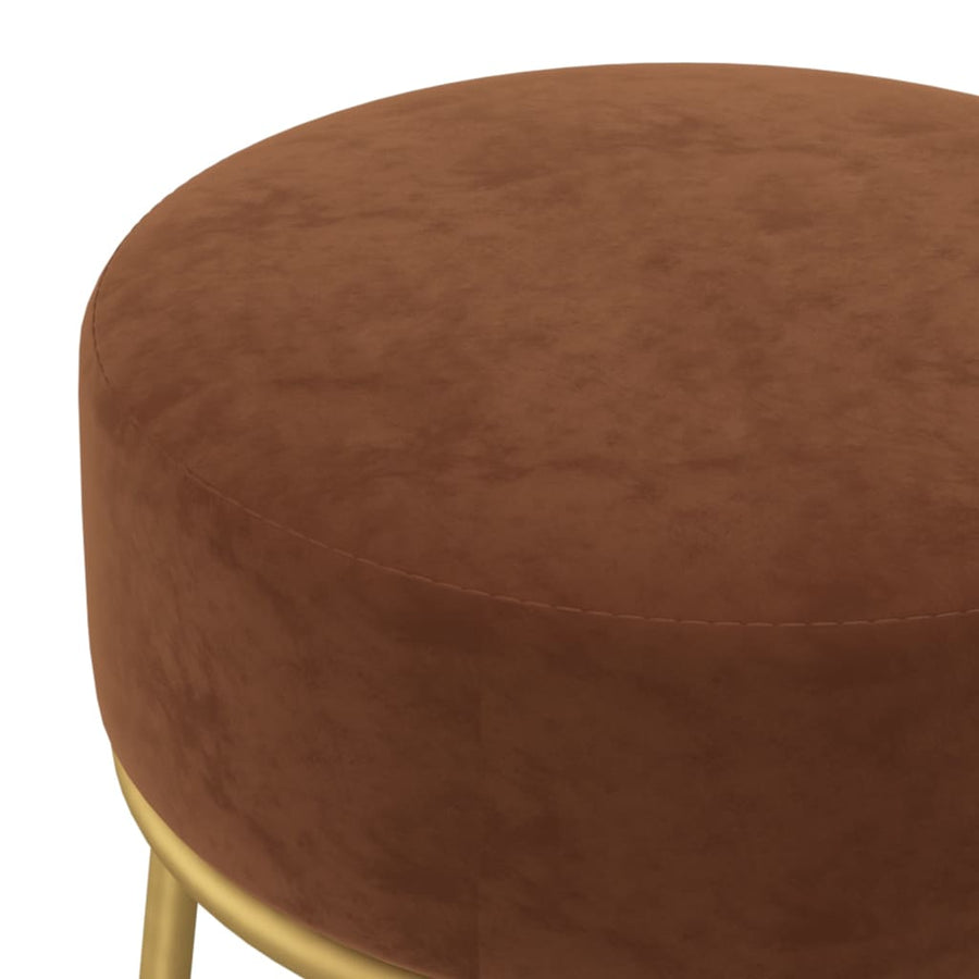 Hocker Rond Bruin Fluweel