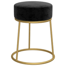 Hocker Rond Zwart Fluweel