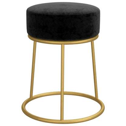 Hocker Rond Zwart Fluweel
