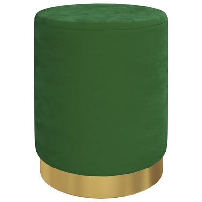 Hocker Met Opbergruimte Rond Fluweel Groen 1