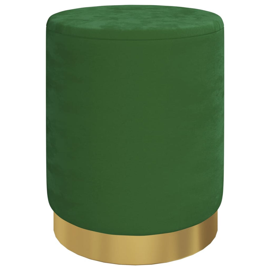 Hocker Met Opbergruimte Rond Fluweel Groen 1