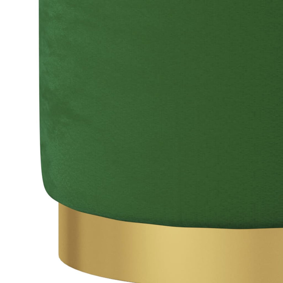 Hocker Met Opbergruimte Rond Fluweel Groen 1