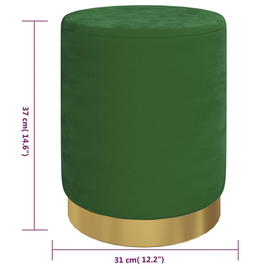 Hocker Met Opbergruimte Rond Fluweel Groen 1