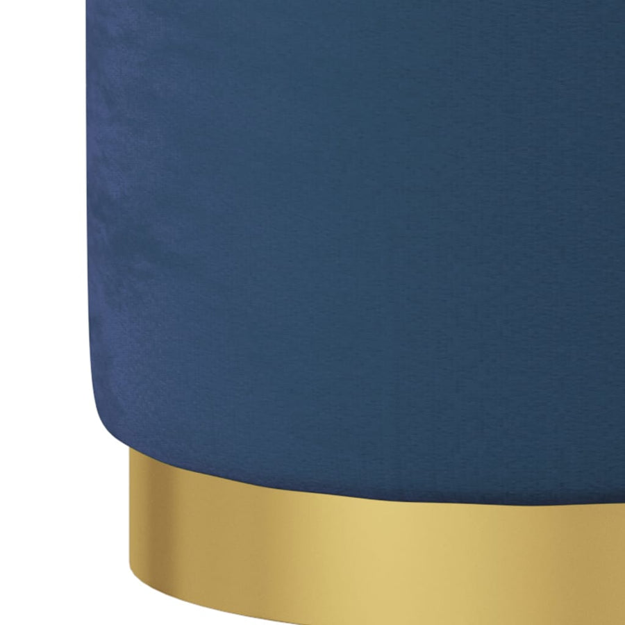 Hocker Met Opbergruimte Rond Fluweel Blauw