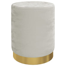 Hocker Met Opbergruimte Rond Fluweel Lichtgrijs