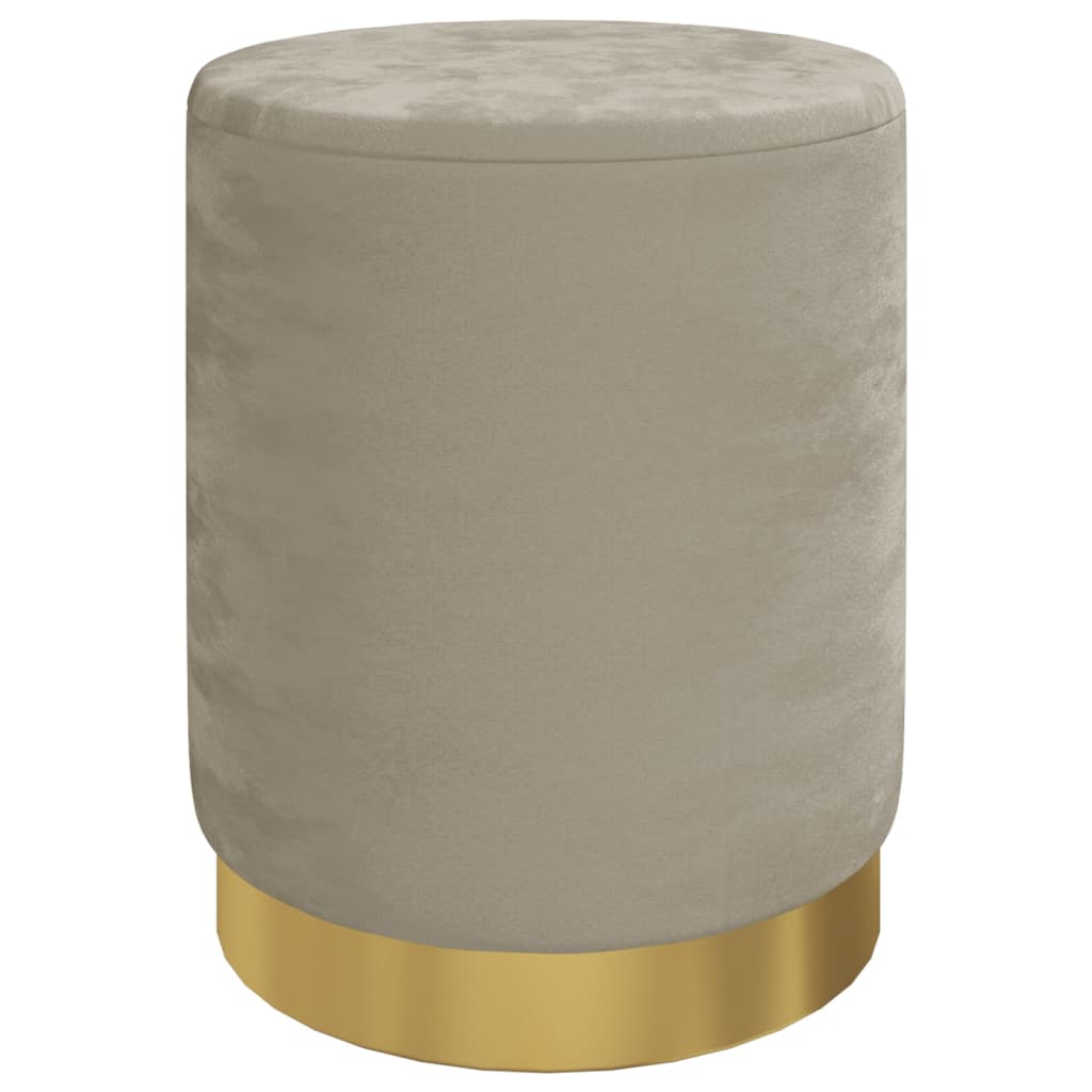 Hocker Met Opbergruimte Rond Fluweel Donkergrijs