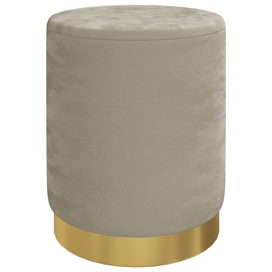 Hocker Met Opbergruimte Rond Fluweel Donkergrijs