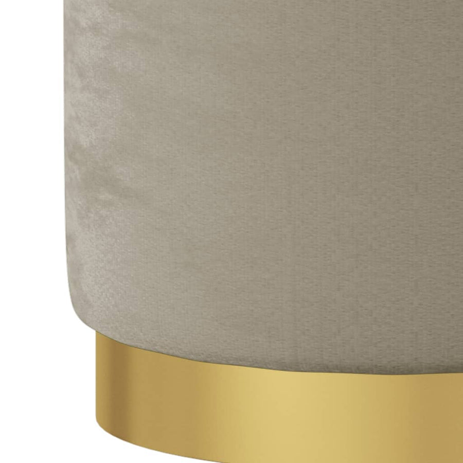 Hocker Met Opbergruimte Rond Fluweel Donkergrijs