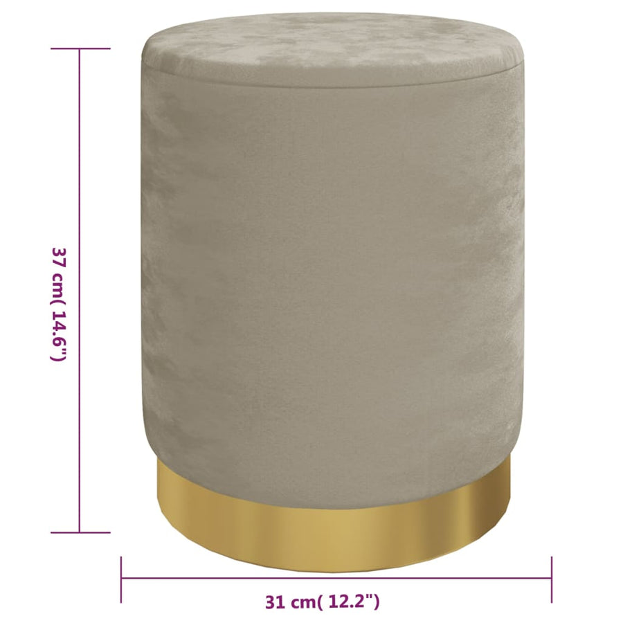 Hocker Met Opbergruimte Rond Fluweel Donkergrijs
