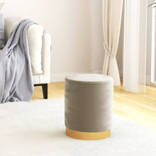 Hocker Met Opbergruimte Rond Fluweel Donkergrijs