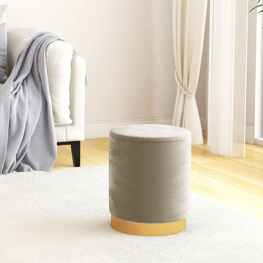 Hocker Met Opbergruimte Rond Fluweel Donkergrijs