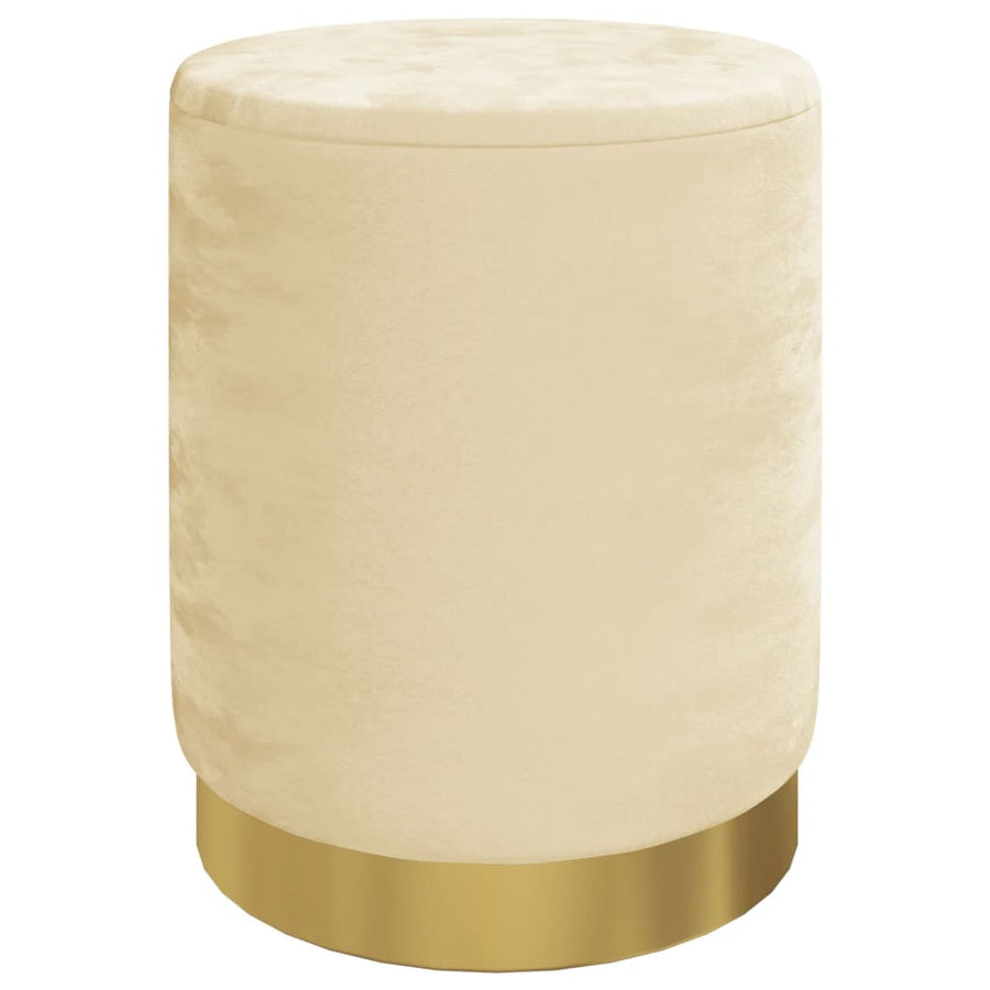 Hocker Met Opbergruimte Rond Fluweel Abrikooskleurig