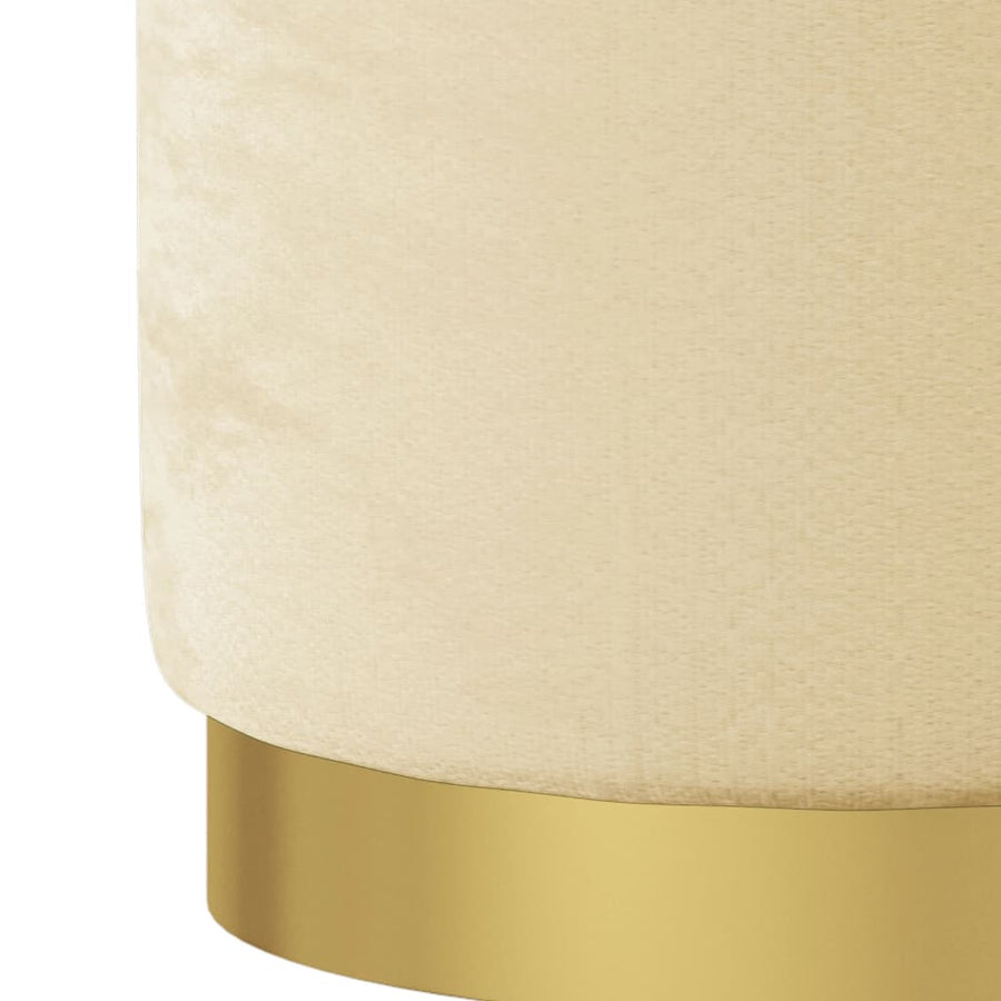Hocker Met Opbergruimte Rond Fluweel Abrikooskleurig