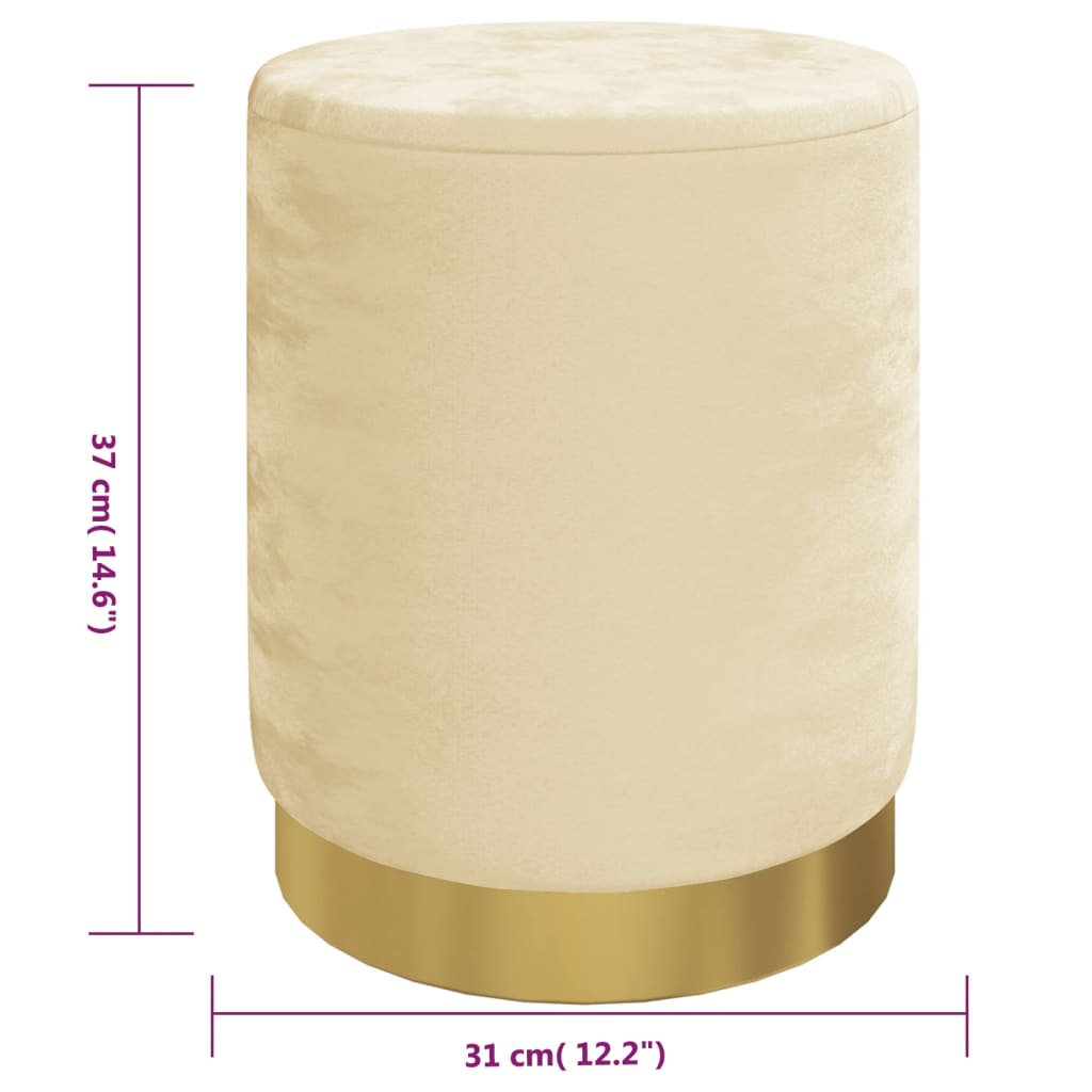 Hocker Met Opbergruimte Rond Fluweel Abrikooskleurig