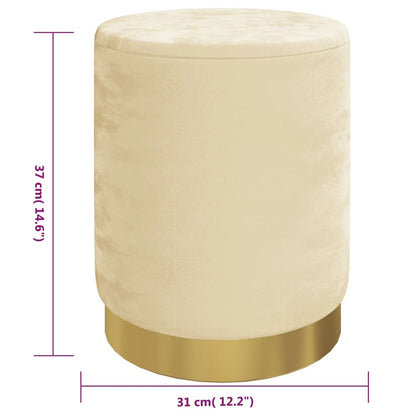 Hocker Met Opbergruimte Rond Fluweel Abrikooskleurig