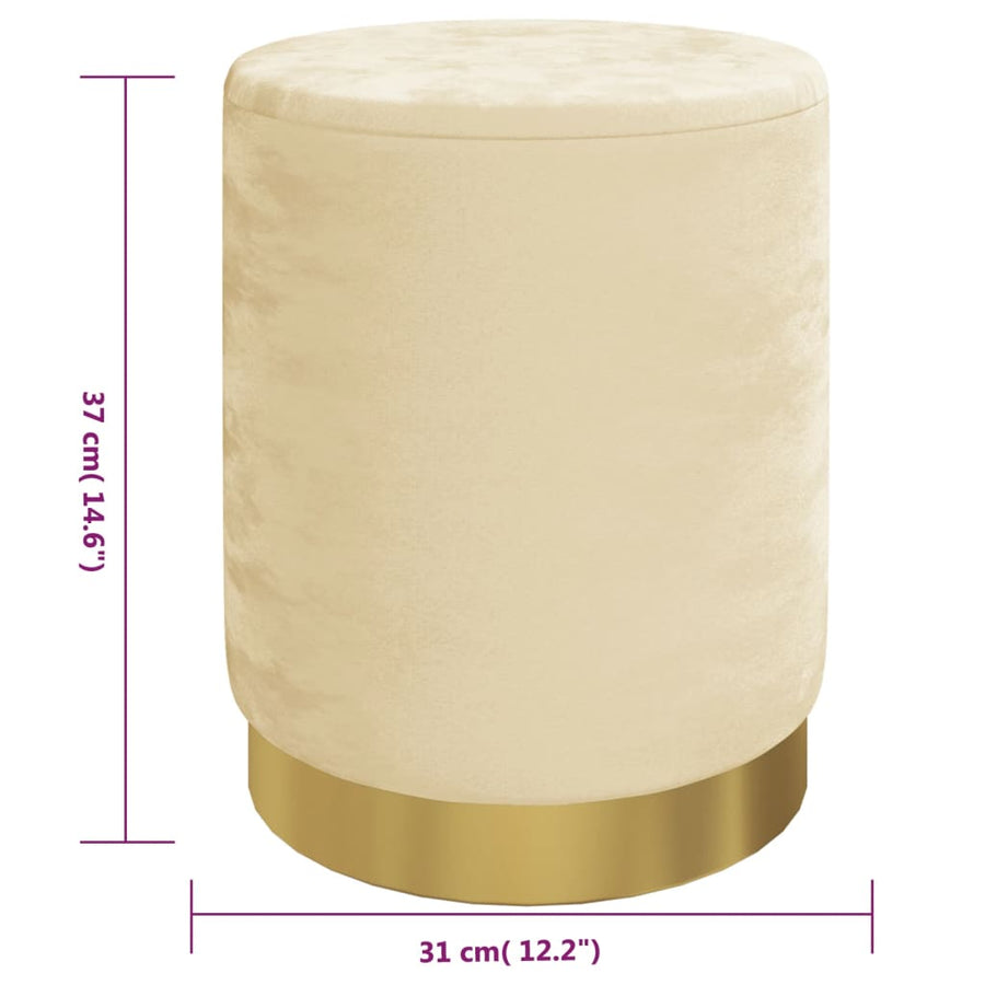 Hocker Met Opbergruimte Rond Fluweel Abrikooskleurig