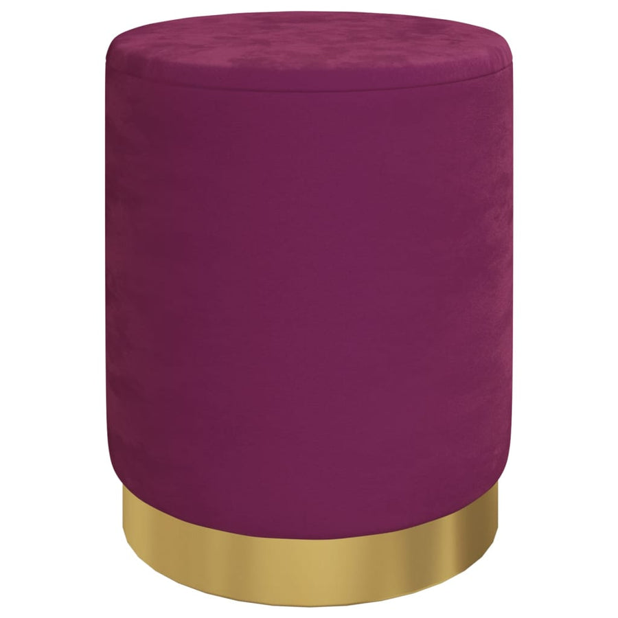 Hocker Met Opbergruimte Rond Fluweel Paars