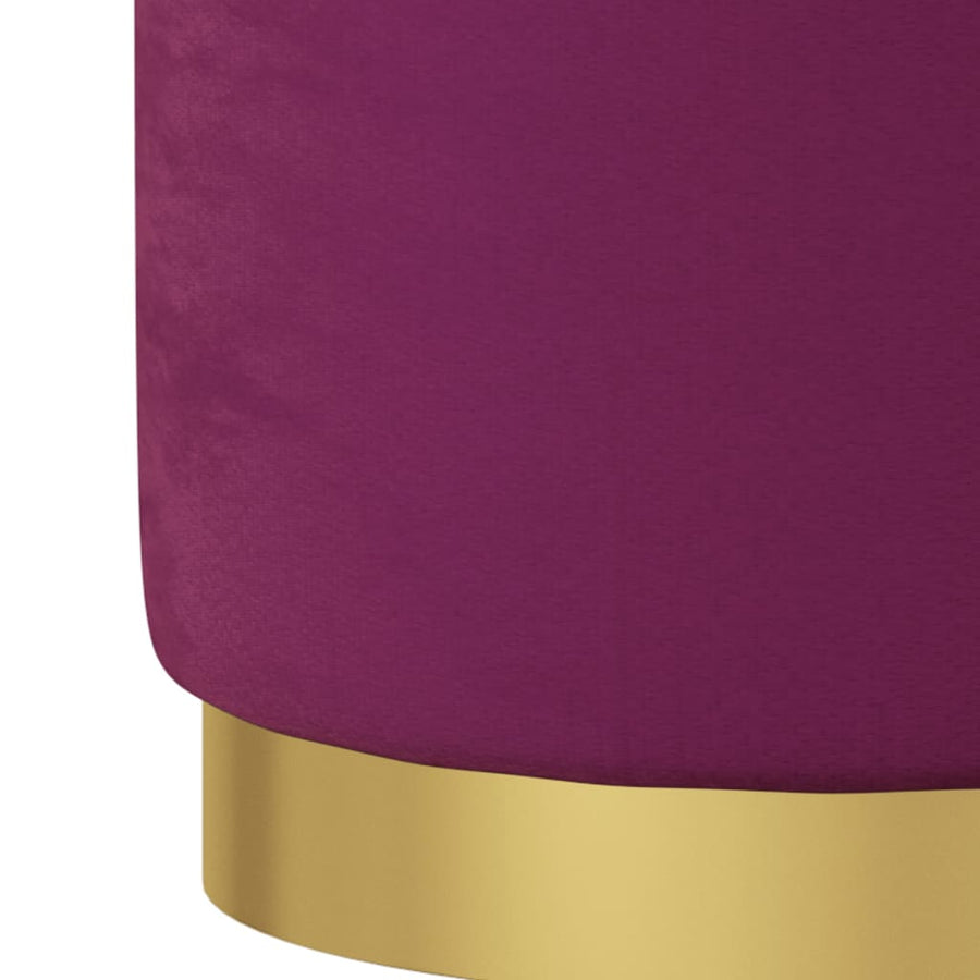 Hocker Met Opbergruimte Rond Fluweel Paars